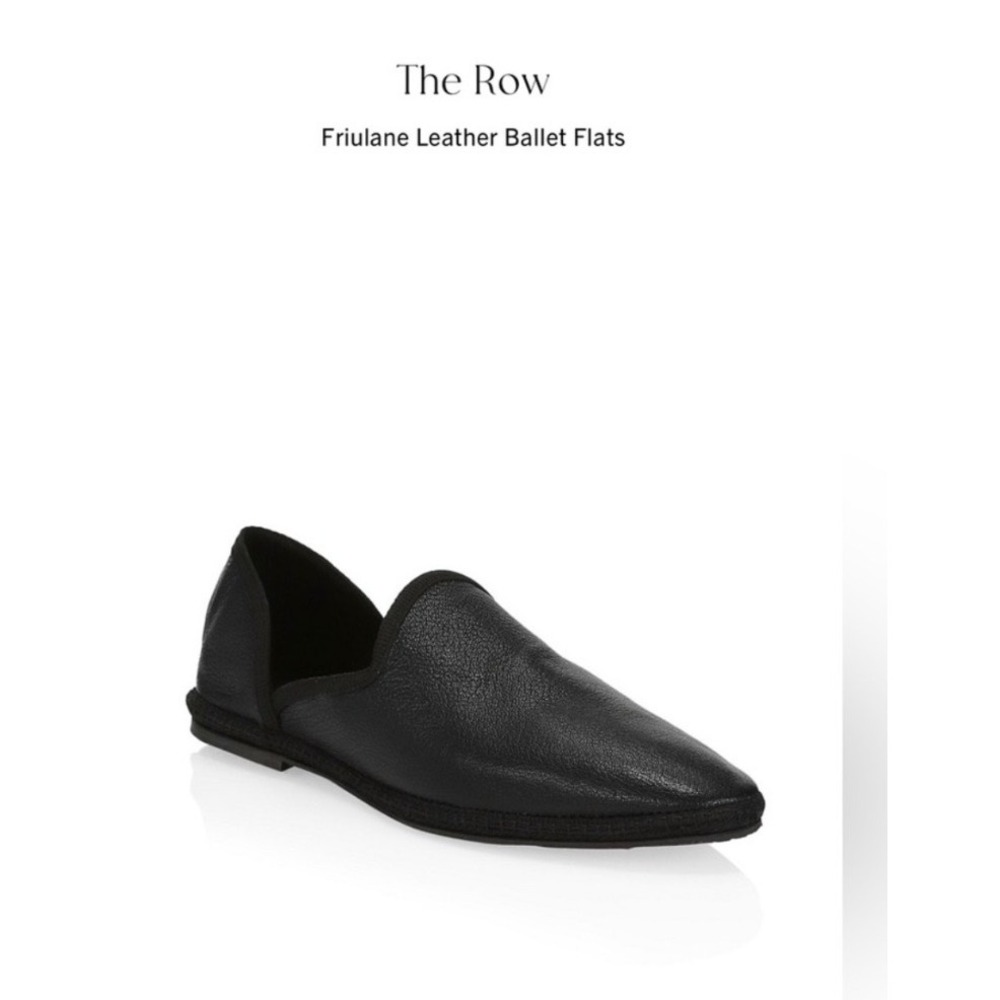 The Row Friulane Black Grained Leather Ballet Flats Made in Italy Size 40